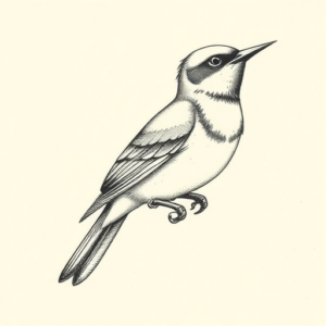 Dotwork Mockingbird Tattoo