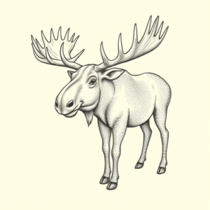 Dotwork Moose Tattoo