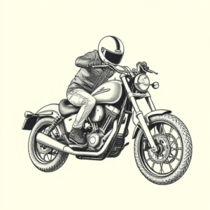 Dotwork Motorcycle Tattoo