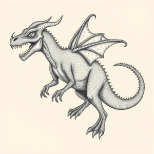 Dotwork Mythosaur Tattoo
