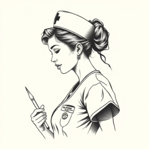 Dotwork Nurse Tattoo