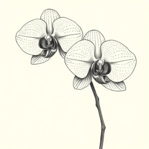 Dotwork Orchid Tattoo
