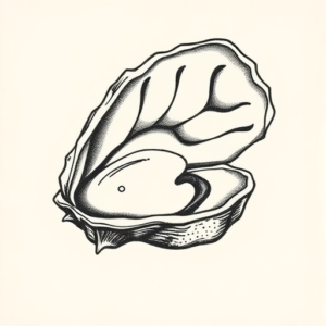 Dotwork Oyster Tattoo