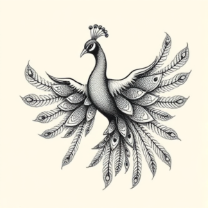 Dotwork Peacock Tattoo