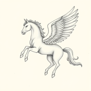 Dotwork Pegasus Tattoo