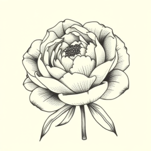 Dotwork Peony Tattoo