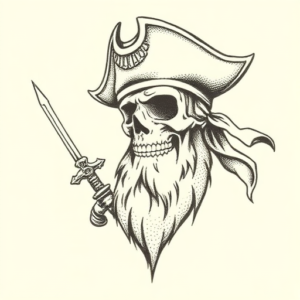 Dotwork Pirate Tattoo
