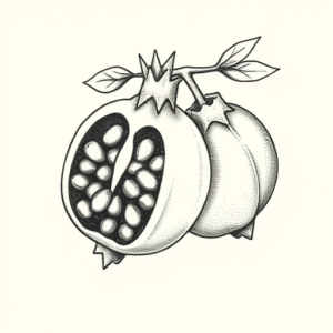 Dotwork Pomegranate Tattoo