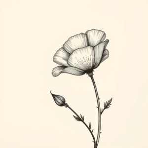 Dotwork Poppy Tattoo