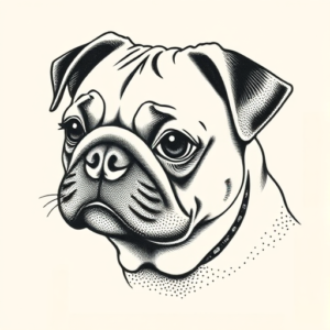 Dotwork Pug Tattoo
