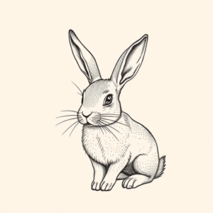 Dotwork Rabbit Tattoo