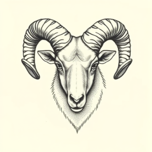 Dotwork Ram Tattoo