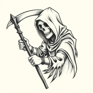 Dotwork Reaper Tattoo