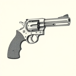 Dotwork Revolver Tattoo