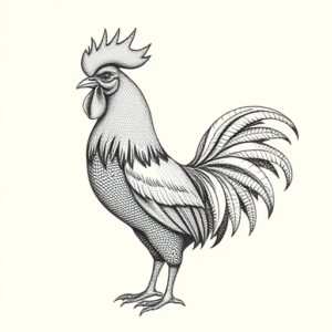 Dotwork Rooster Tattoo