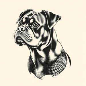 Dotwork Rottweiler Tattoo