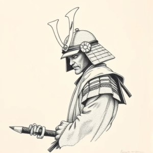 Dotwork Samurai Tattoo