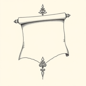 Dotwork Scroll Tattoo