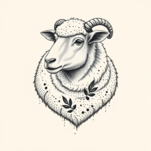 Dotwork Sheep Tattoo