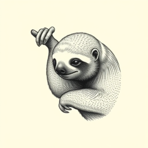 Dotwork Sloth Tattoo