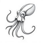 Dotwork Squid Tattoo