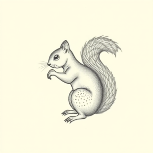 Dotwork Squirrel Tattoo