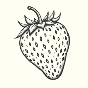 Dotwork Strawberry Tattoo