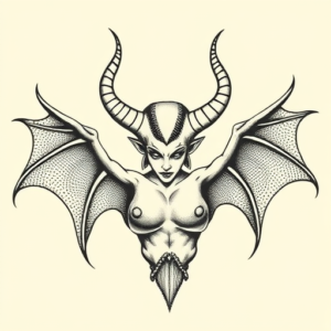 Dotwork Succubus Tattoo
