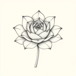 Dotwork Succulent Tattoo