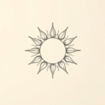 Dotwork Sun Tattoo