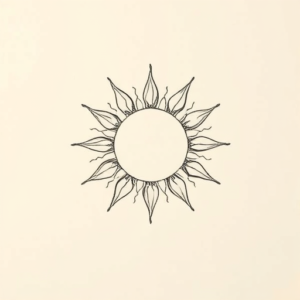 Dotwork Sun Tattoo