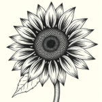 Dotwork Sunflower Tattoo