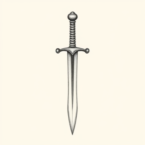 Dotwork Sword Tattoo