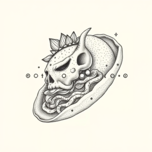 Dotwork Taco Tattoo