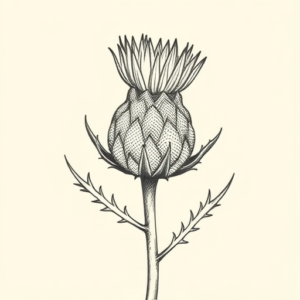 Dotwork Thistle Tattoo