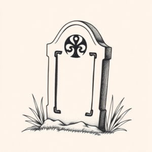 Dotwork Tombstone Tattoo