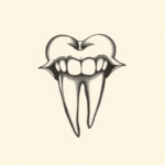 Dotwork Tooth Tattoo