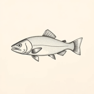 Dotwork Trout Tattoo