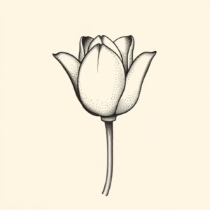 Dotwork Tulip Tattoo