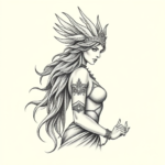 Dotwork Valkyrie Tattoo