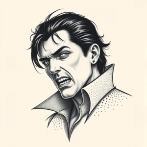 Dotwork Vampire Tattoo