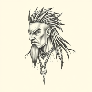 Dotwork Warrior Tattoo