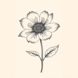 Dotwork Wildflower Tattoo