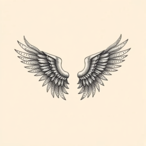 Dotwork Wings Tattoo