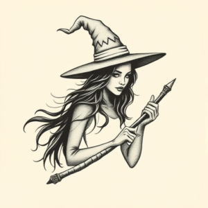 Dotwork Witch Tattoo