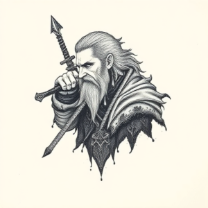 Dotwork Witcher Tattoo