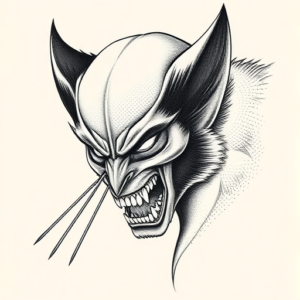 Dotwork Wolverine Tattoo