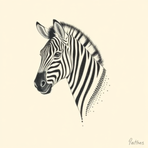 Dotwork Zebra Tattoo