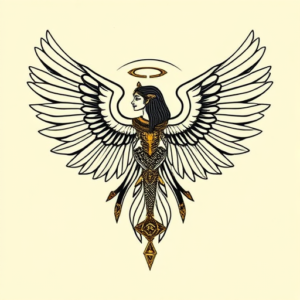 Egyptian Angel Tattoo