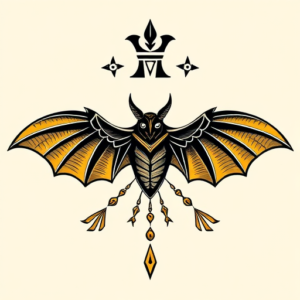 Egyptian Bat Tattoo